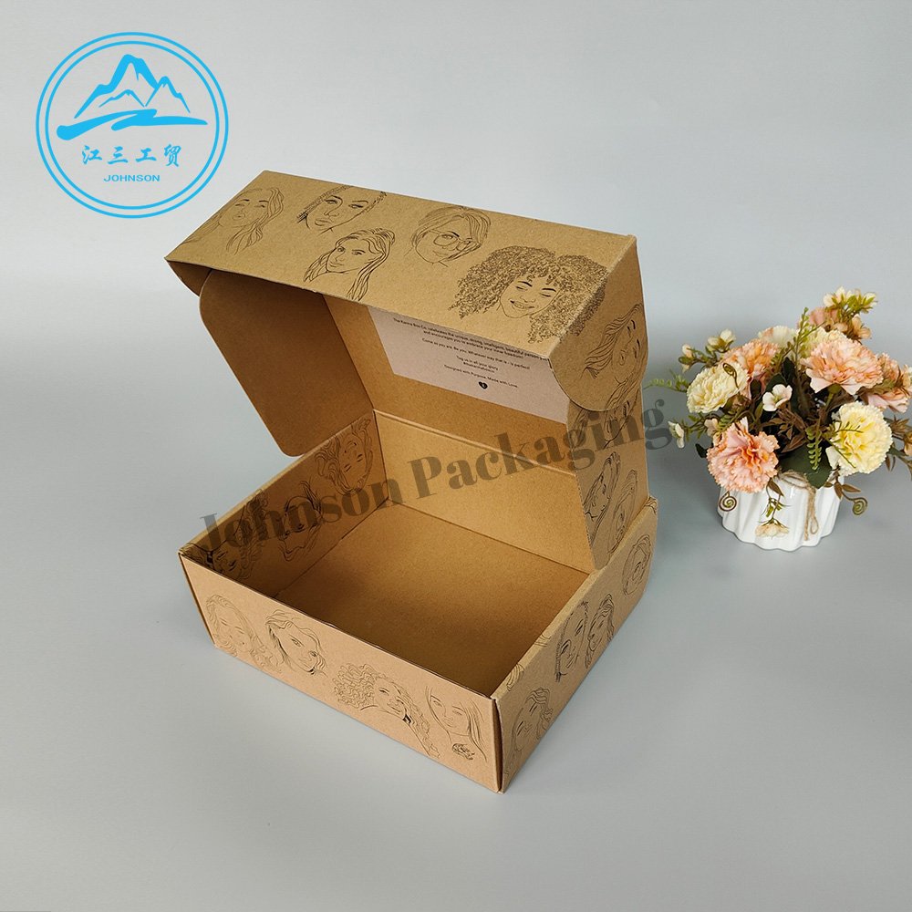 Hot-Sale Customized Recycled Kraft Paper Packaging Folding Mailer Corrugated Board Shipping Box with Logo Print