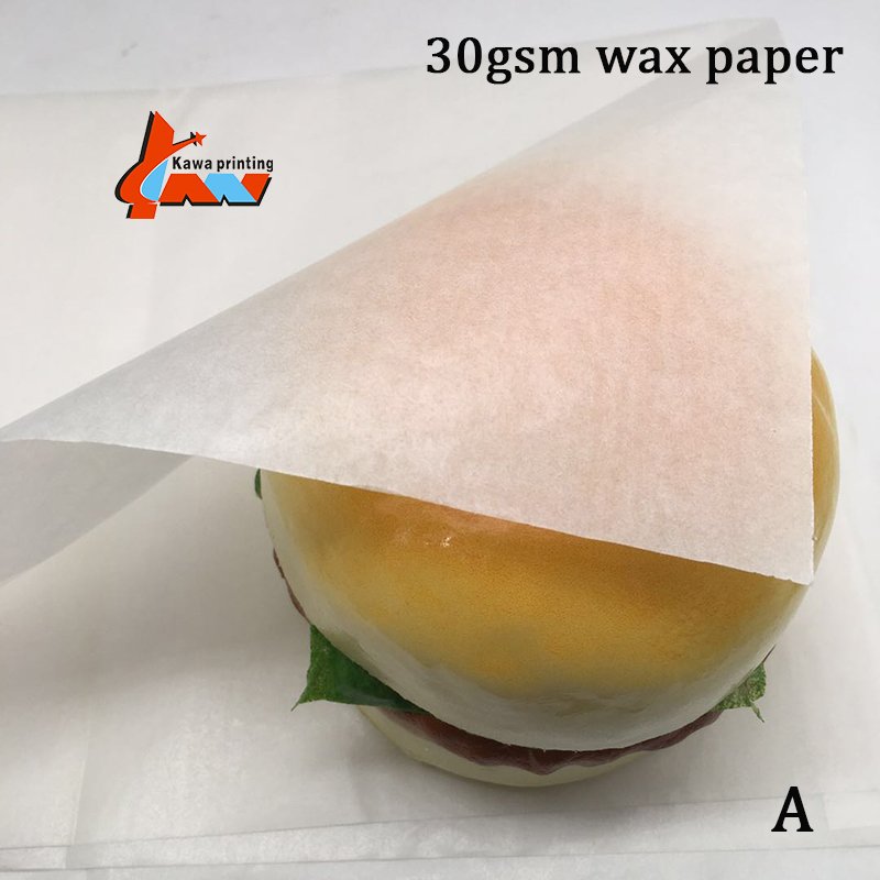 Food grade custom printed wrapping paper grease proof Wax paper for packaging