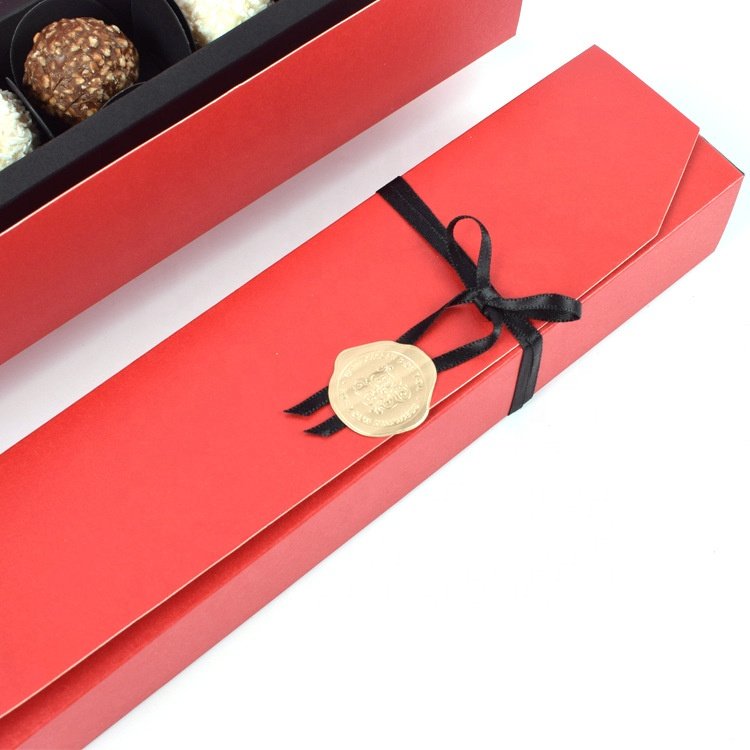 2024 Stock Chocolate Packaging Box Wholesale Pure Color Paper Box for Candy Storage