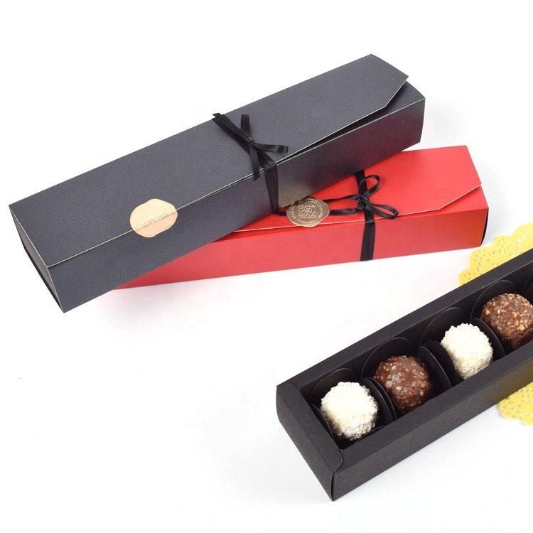 2024 Stock Chocolate Packaging Box Wholesale Pure Color Paper Box for Candy Storage