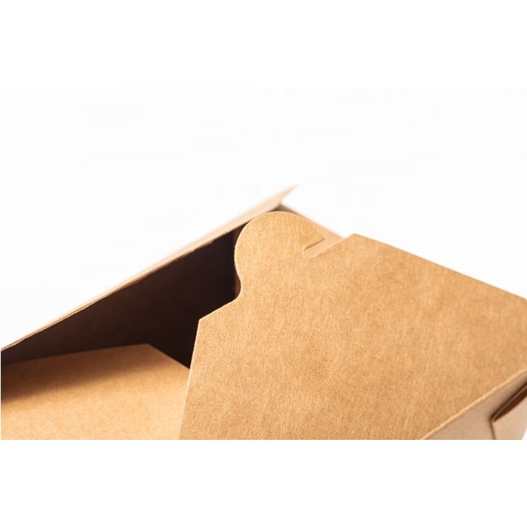 Brown Kraft Fast Food Packaging Container To Go Containers Food Disposable Takeaway Paper Food Box