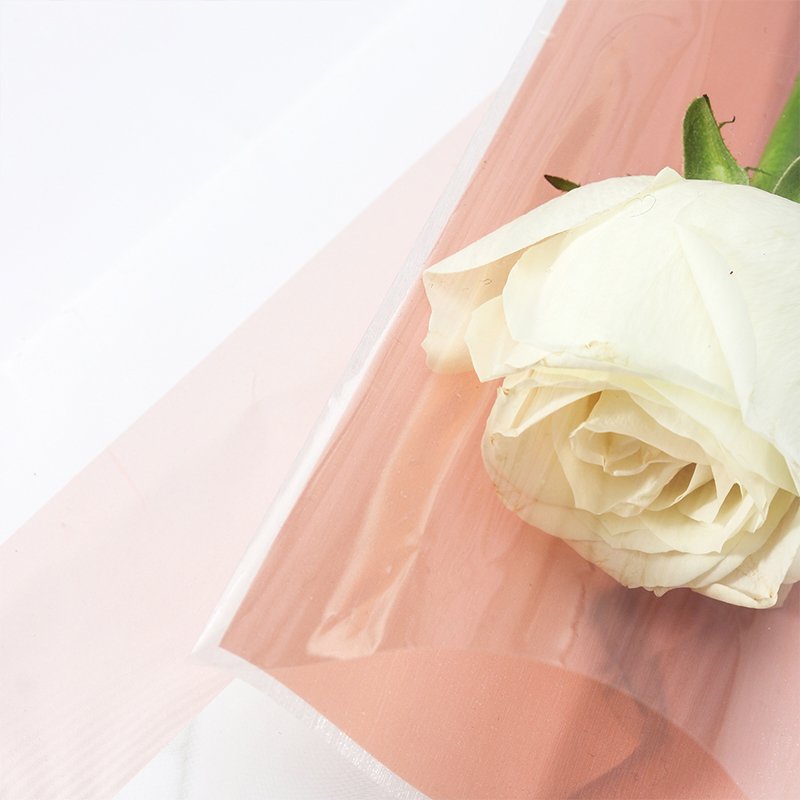 Wholesale OPP plastic flower packaging paper thicken single rose flower sleeve
