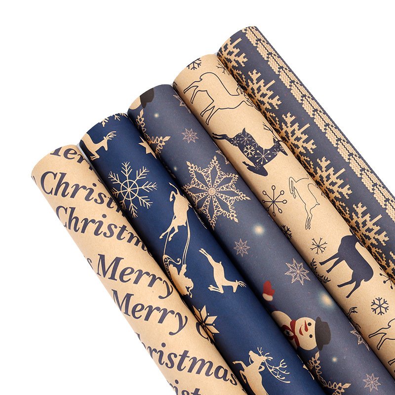 Christmas Gift Packaging Paper Vintage Kraft Paper Gift Wrapping Paper Wholesale
