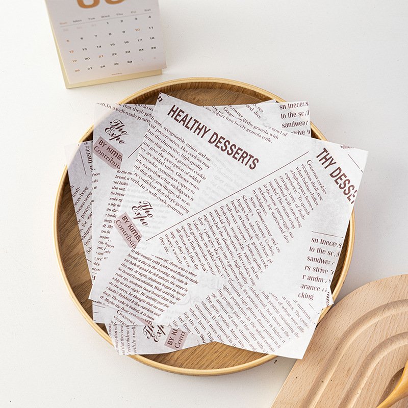Custom Disposable Design Size Sandwich Burger Bread Packaging Paper Food Grade Burger Wrap Baking Paper