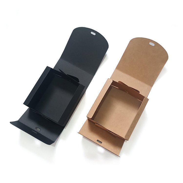 Custom Printed Small Wedding Candy Black Kraft Paper Gift Box With Gold Bow Cake Packaging Paper Boxes
