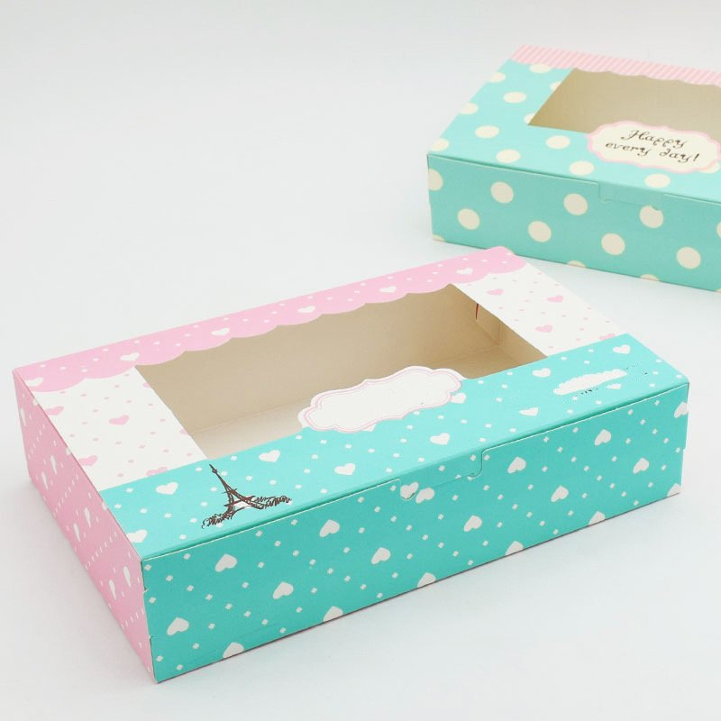 Recyalable Custom Logo Cake Box With Window Folding One Flat Luxury Bakery Mochi Donut Packaging Box