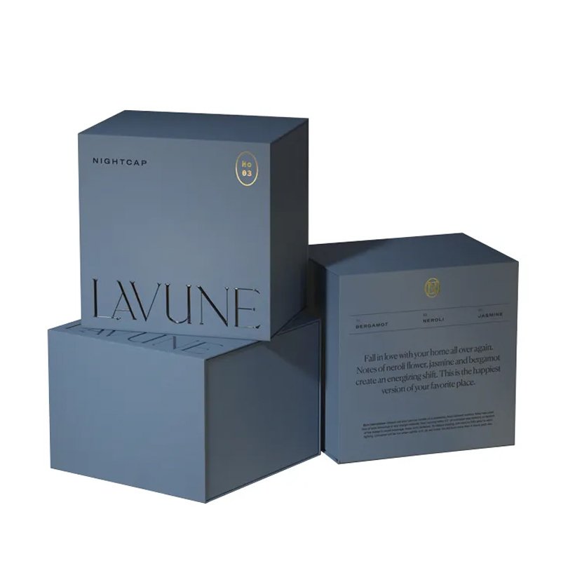 Personalized custom candle jar packaging gift box empty rigid paper scented luxury candle box packaging with insert