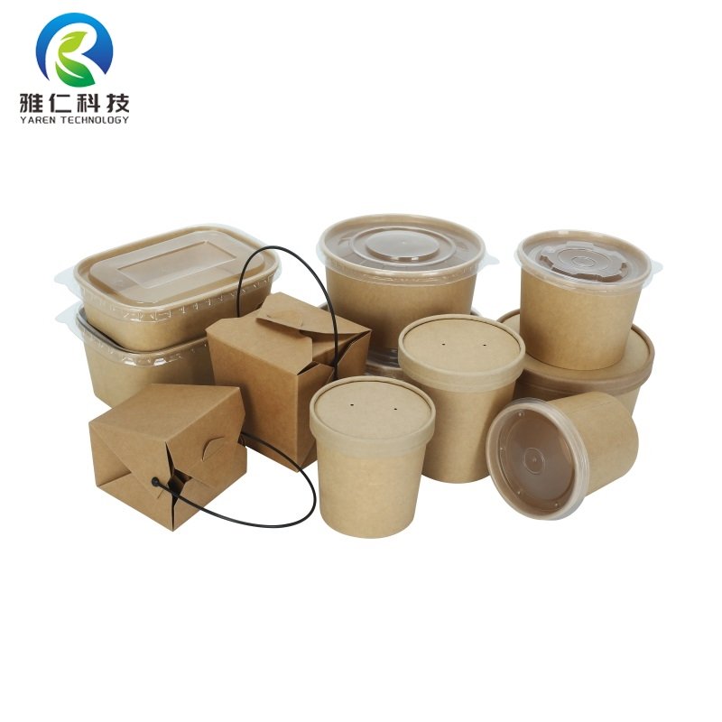 takeaway fast food deli leak proof meal noodle packaging paper lunch box disposable to-go food containers greaseproof