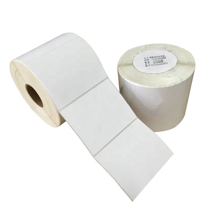 Blank Fanfold Labels Packaging Shipping Label Sticker Roll Flat Waterproof 100x150mm Custom Size 4*6 Inch Thermal Sticker