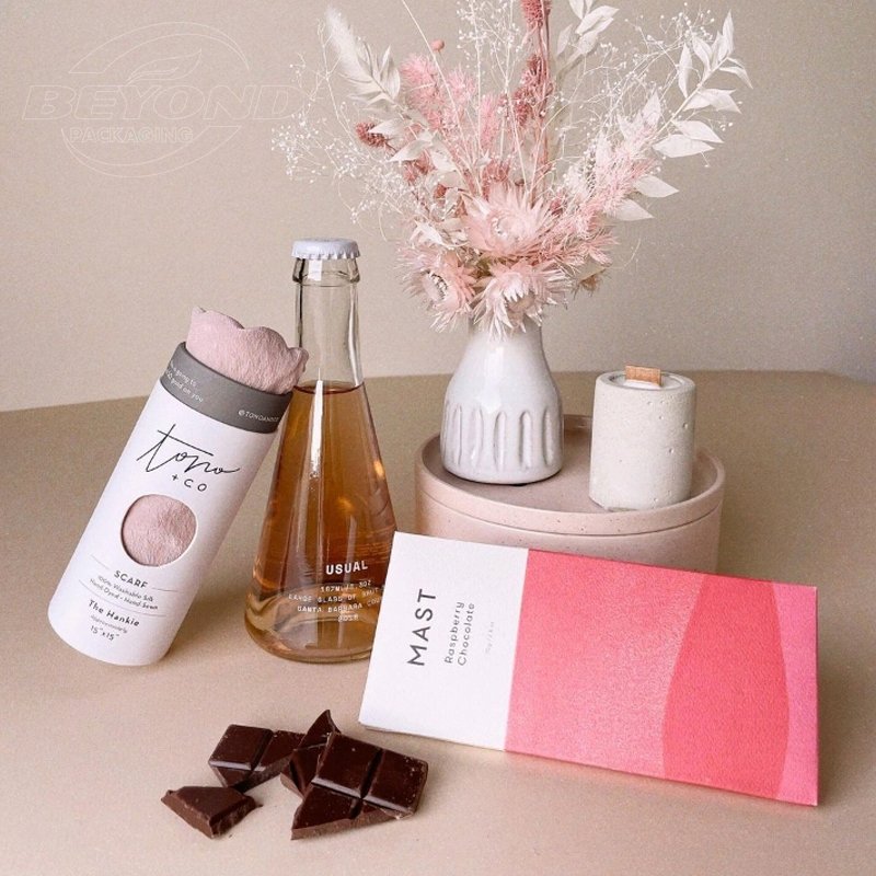 High quantity custom craft low price packaging pack with windows paper tube food storage container for chocolate cookie with PE