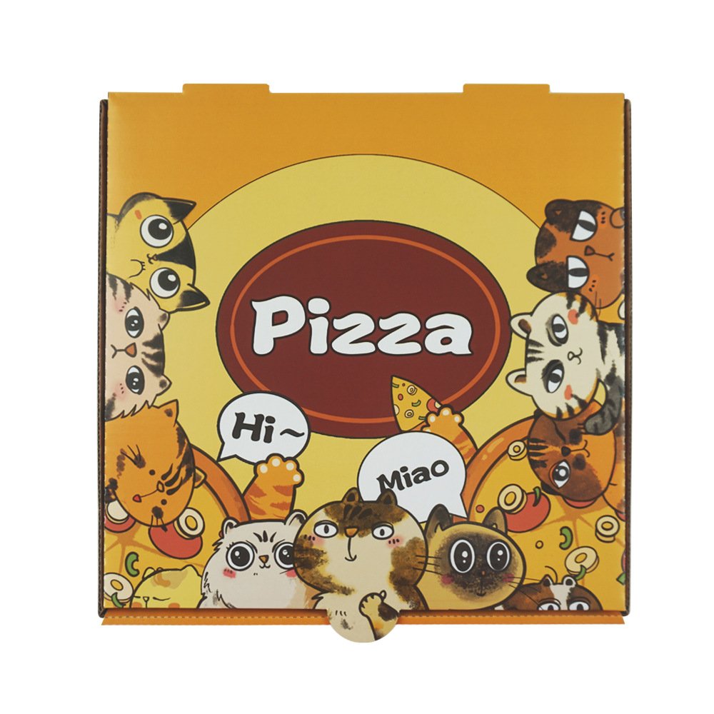 Customized thickness corrugated paper takeaway packaging pizza box
