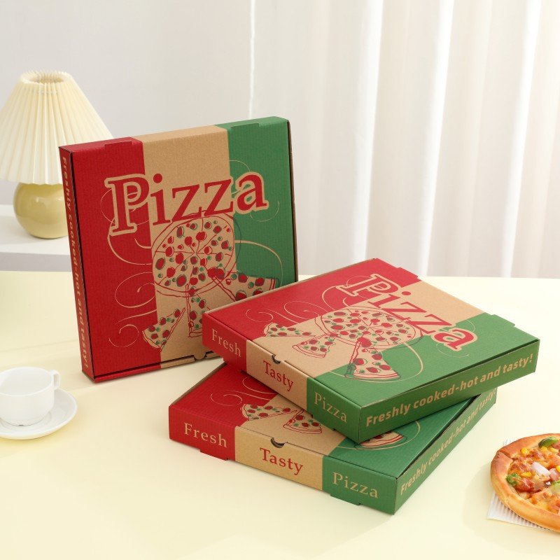 Customized thickness corrugated paper takeaway packaging pizza box