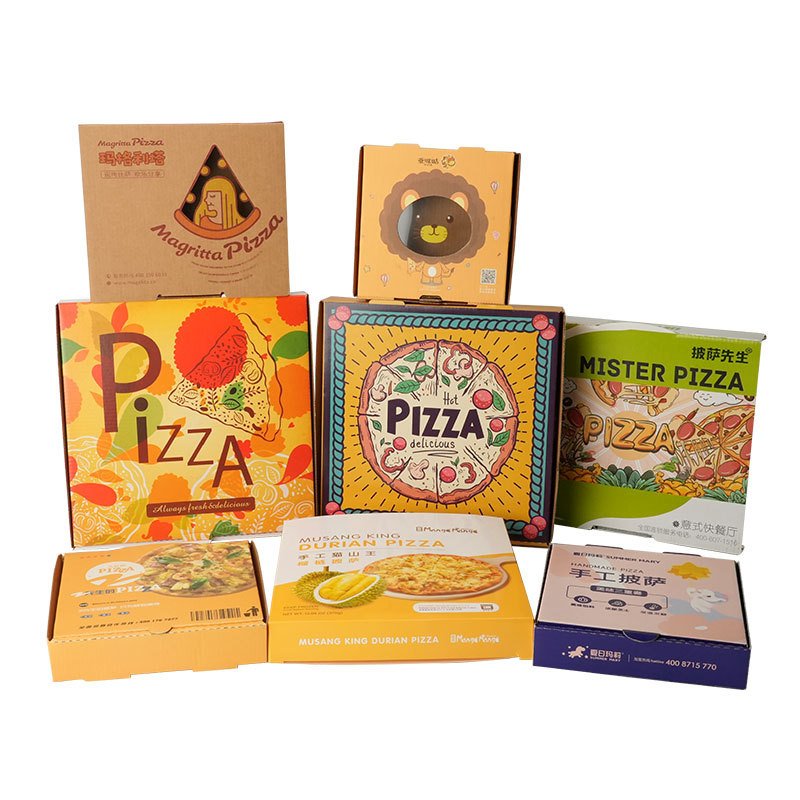 Customized thickness corrugated paper takeaway packaging pizza box