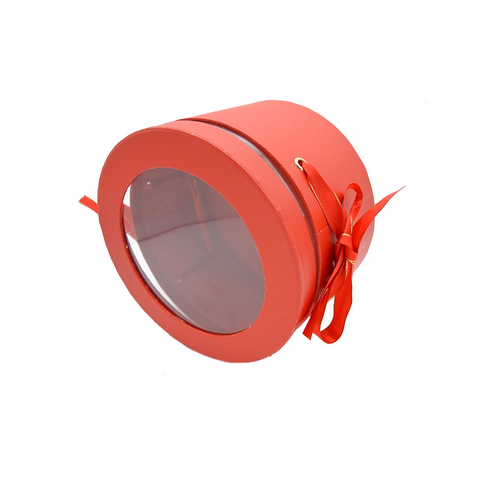 INUNION Hot Selling Style flowery paper box Round Shaped PVC Gift Box, Packaging Floral Rose Box With Valentine's Day