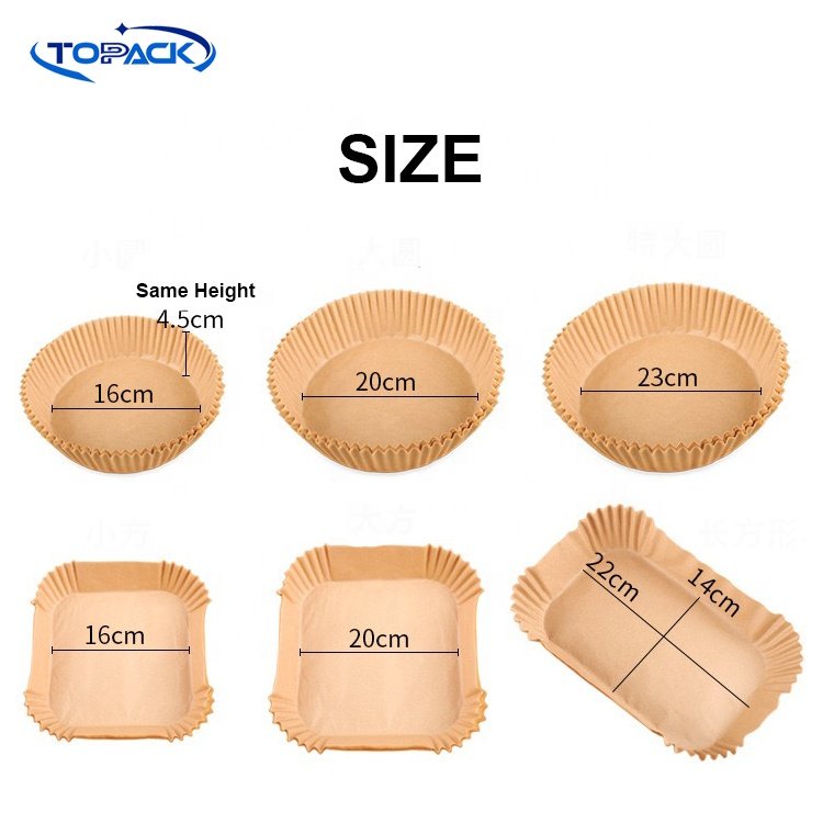Disposable Parchment Air Fryer Paper Liner Round Oilproof Water-Proof Air Fryer Baking Paper For Microwave