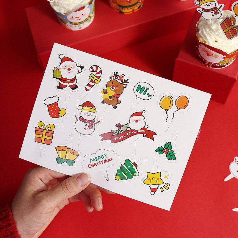 Wholesale Christmas 4 Cupcakes Box Paper Folding Party Cake Box Sweet Cake Packaging With Handles and PVC Transparent Window