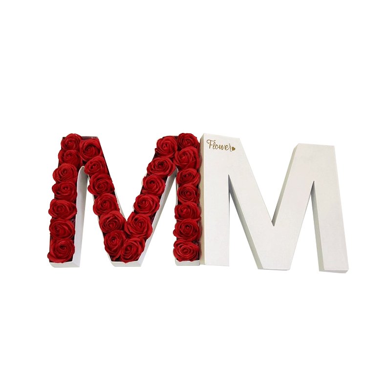 high-end alphabet gift box for flower letter shape jewelry gift boxes with logo gift box packaging luxury