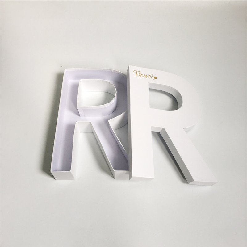 high-end alphabet gift box for flower letter shape jewelry gift boxes with logo gift box packaging luxury