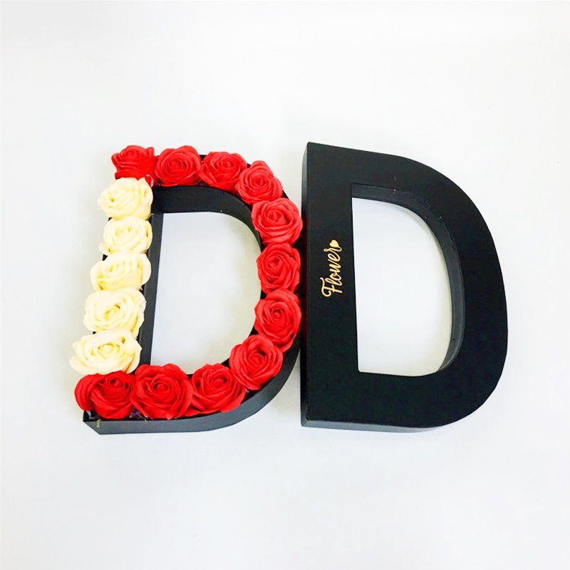 high-end alphabet gift box for flower letter shape jewelry gift boxes with logo gift box packaging luxury