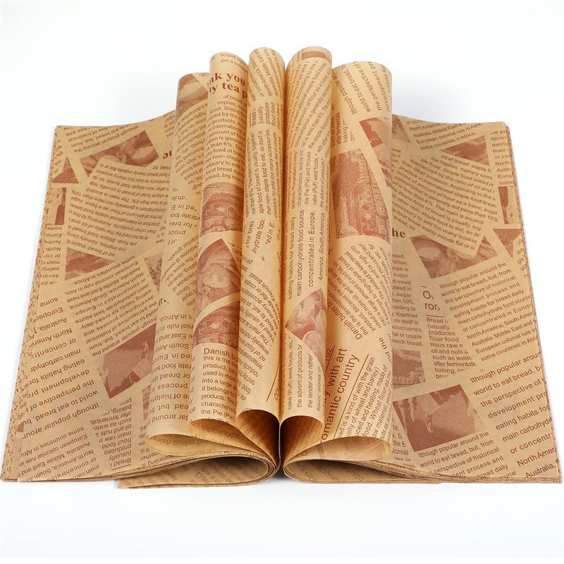 Custom Oil Proof Deli Sandwich Greaseproof Paper Food Grade Wax Paper Color Wrapping Paper For Food