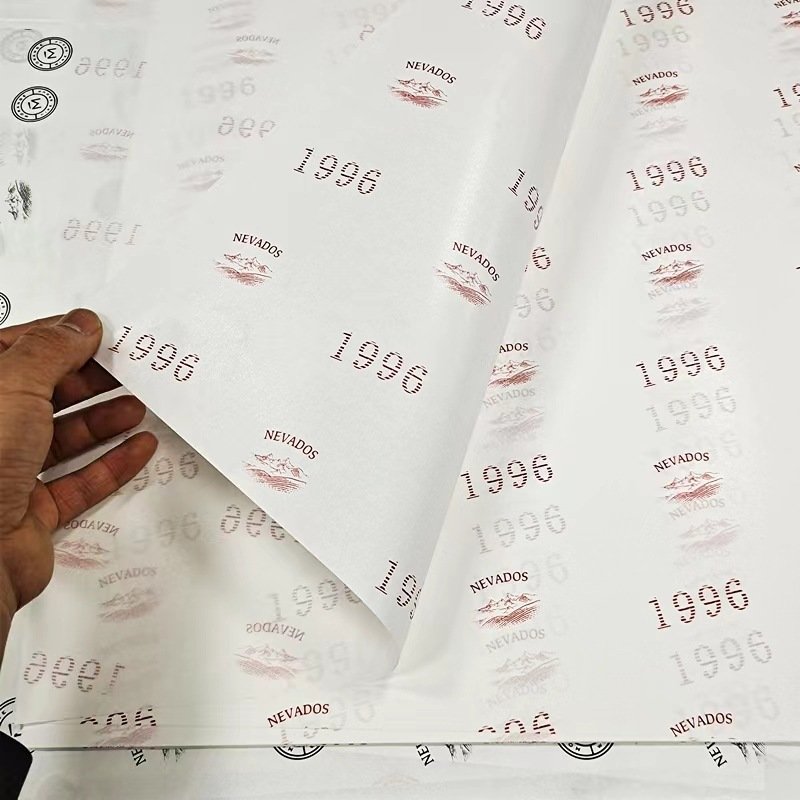 Custom Logo Printed 17gsm Floral Patterned Wrapping Paper Waterproof Wax Coating for Clothes Flowers Christmas Gifts