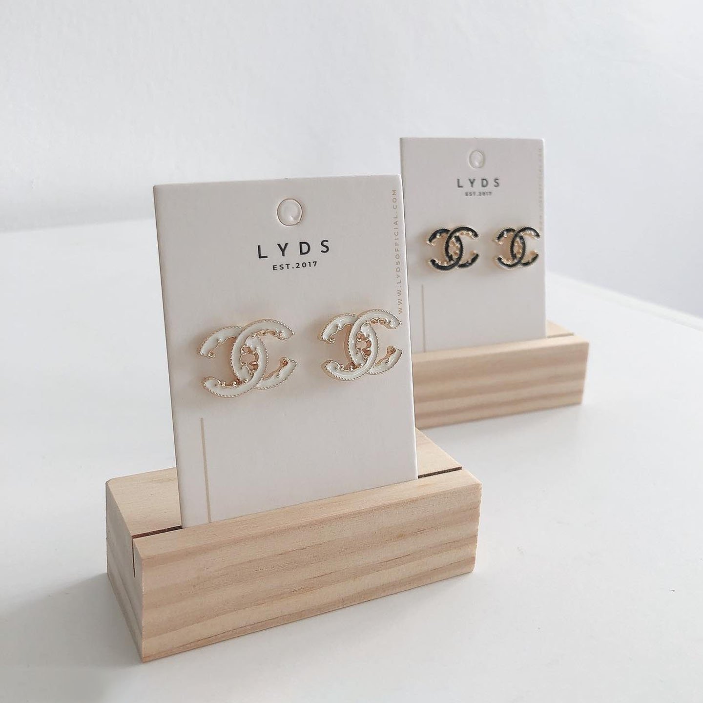 Custom logo printing white earring card packaging cards paper jewelry display holders