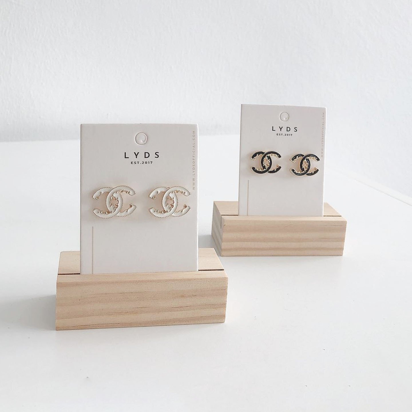 Custom logo printing white earring card packaging cards paper jewelry display holders