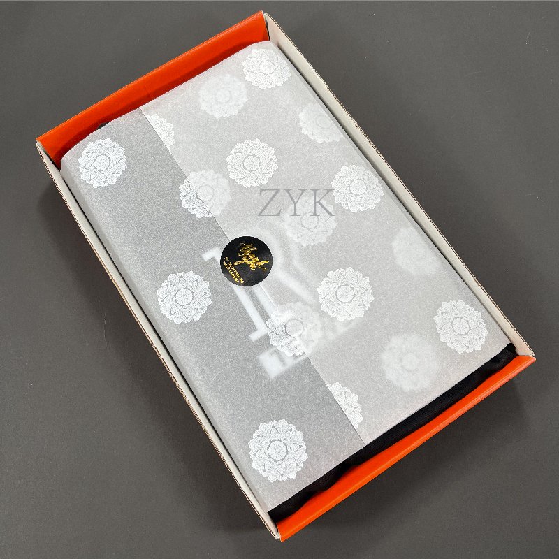 Low MOQ 17gsm Luxury Bag Clothing Packaging Tissue Paper White Pattern Printing Silk Wrapping Paper