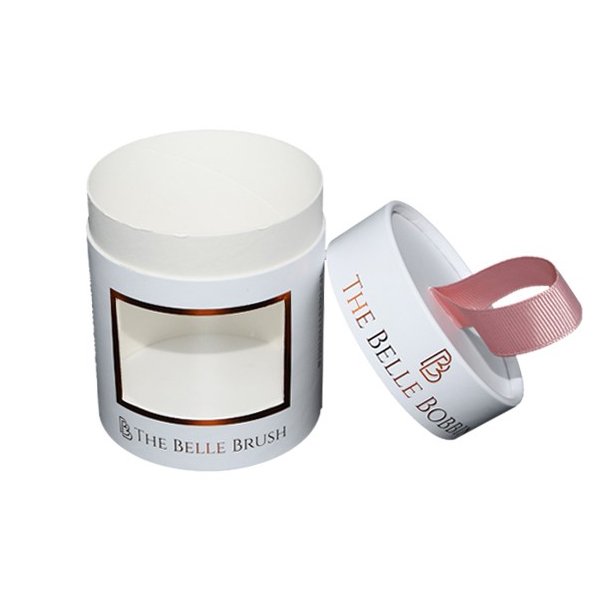 Eco Friendly Custom Design Cylinder Cardboard Perfume Packaging Lip Balm Tube With Ribbon