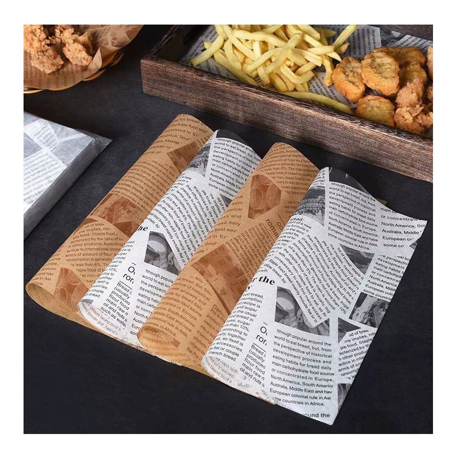 Sandwich Burger Greasepaper Baking Wax Korean Paper Food Grade Greaseproof Oilproof Butter Wrapper 28gsm Safe Wrapping Paper