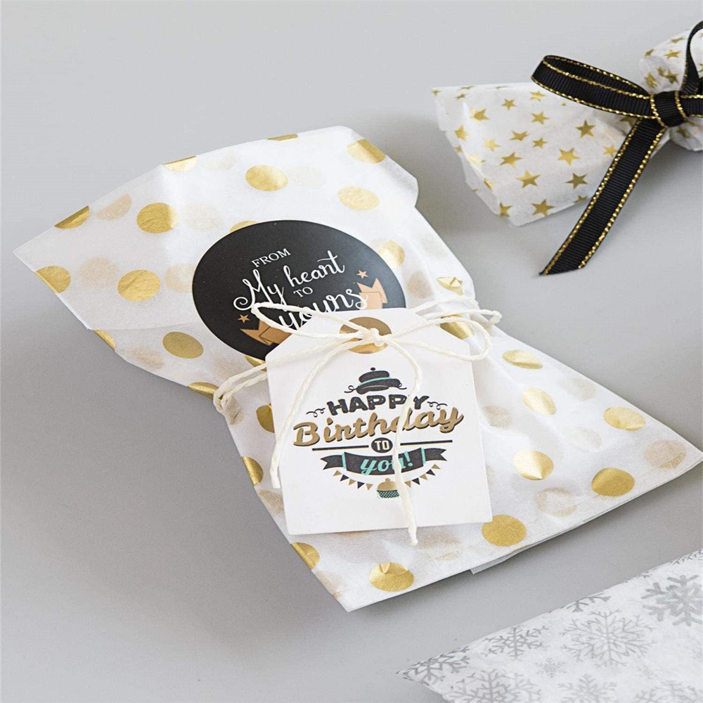 custom Gold Foil printing Brand plain packaging paper wrap clothing wrapping paper tissue gift