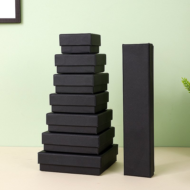 Custom Logo Jewelry Packaging Cardboard Paper Lid and Bottom Multiple Size Jewelry Box with Sponge Foam