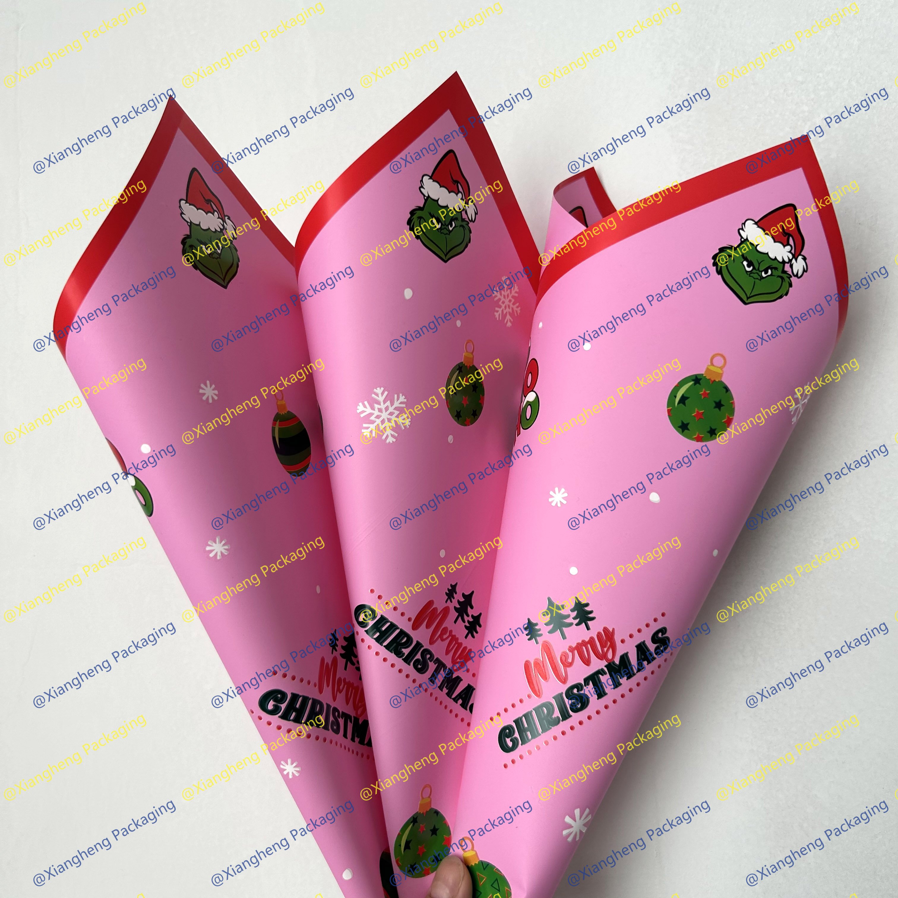 New Christmas Grimm snowflake flower wrapping paper waterproof Korean designer paper customer custom floral paper packing