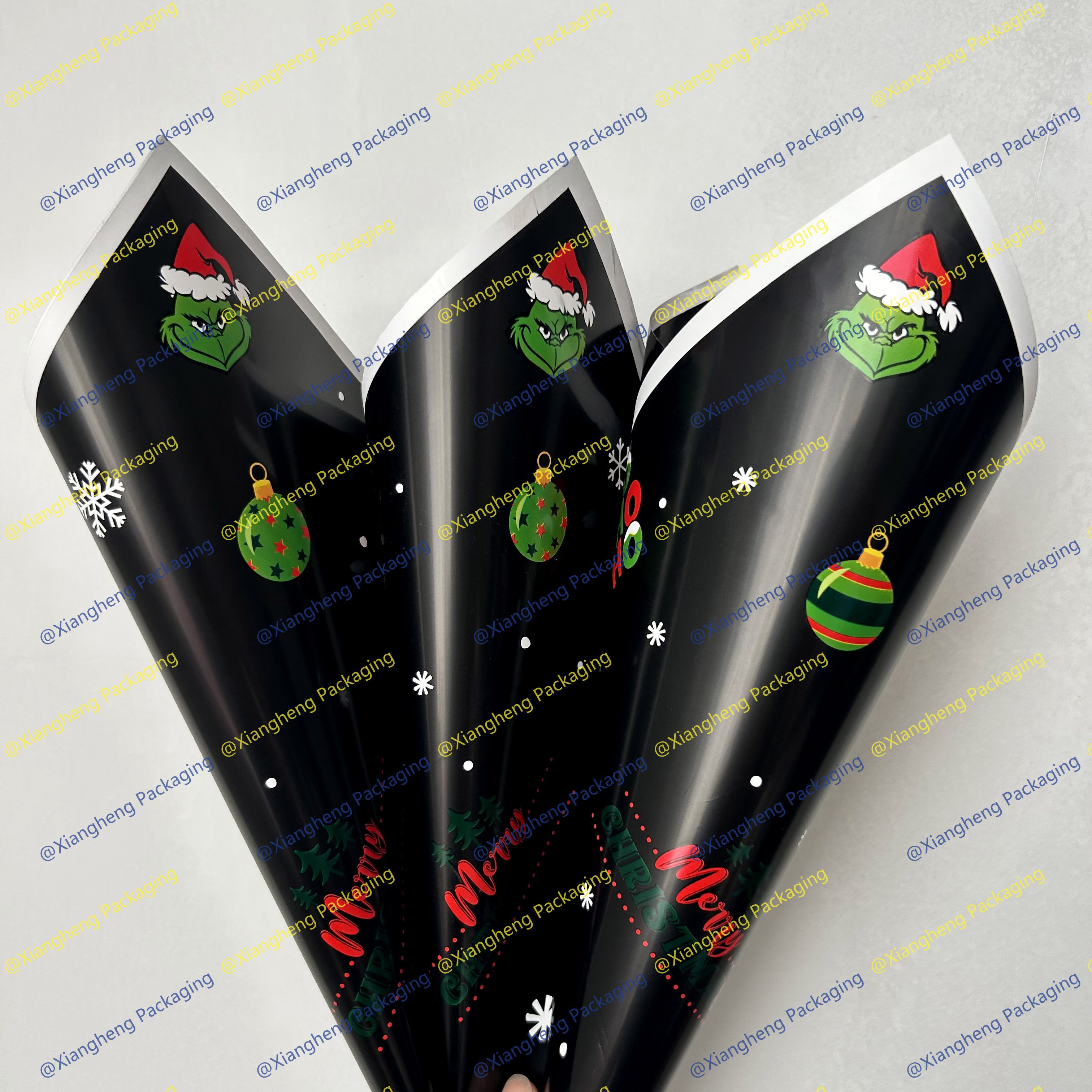 New Christmas Grimm snowflake flower wrapping paper waterproof Korean designer paper customer custom floral paper packing