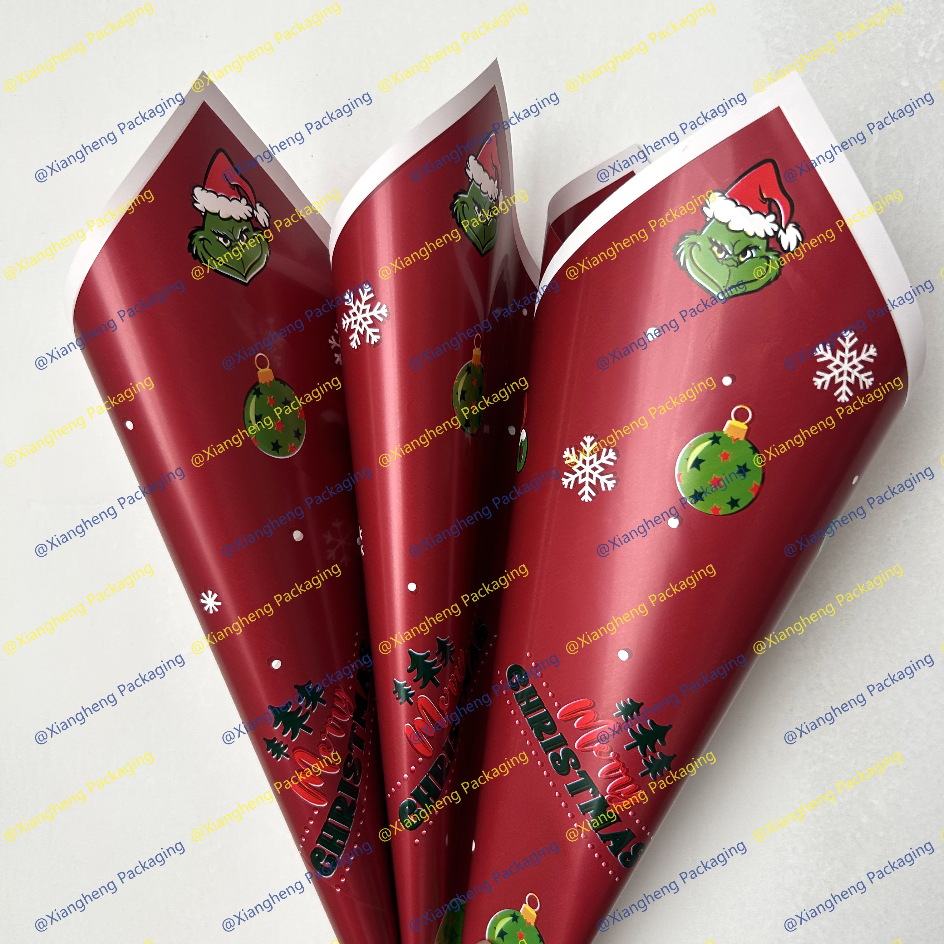 New Christmas Grimm snowflake flower wrapping paper waterproof Korean designer paper customer custom floral paper packing