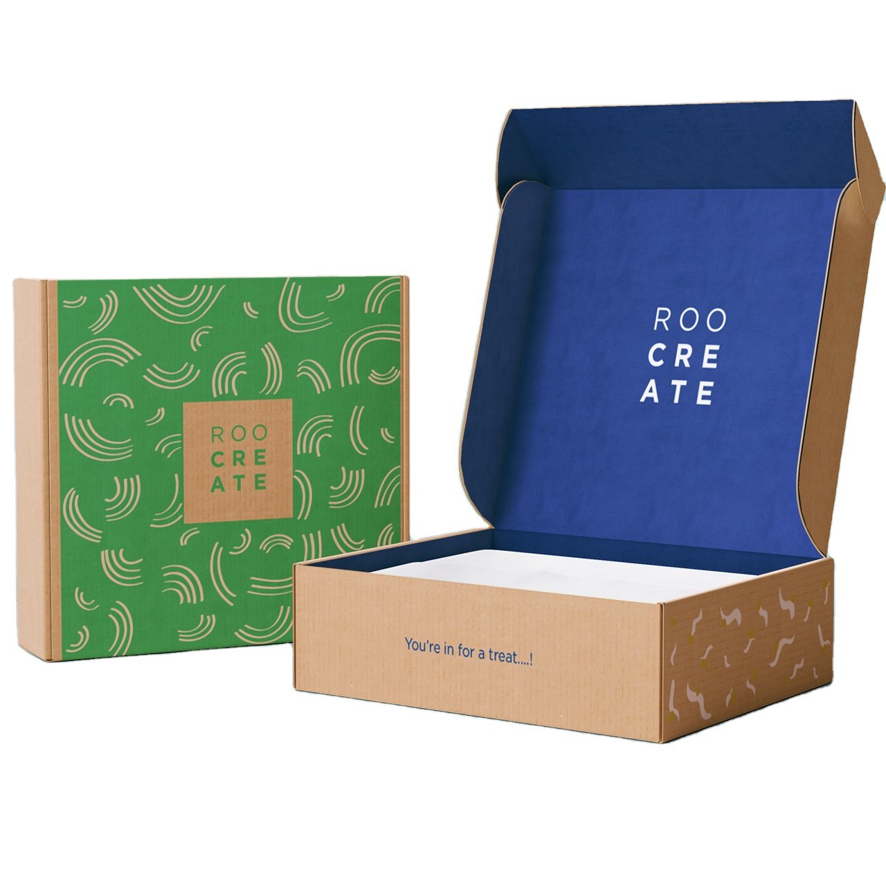 Custom colorful 2 sides corrugated packaging shipping paper boxes for beauty skincare serum