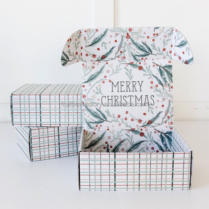 Custom Printing Christmas Gift Packaging Paper Box Corrugated Board Tuck-top Box For Gift Packaing