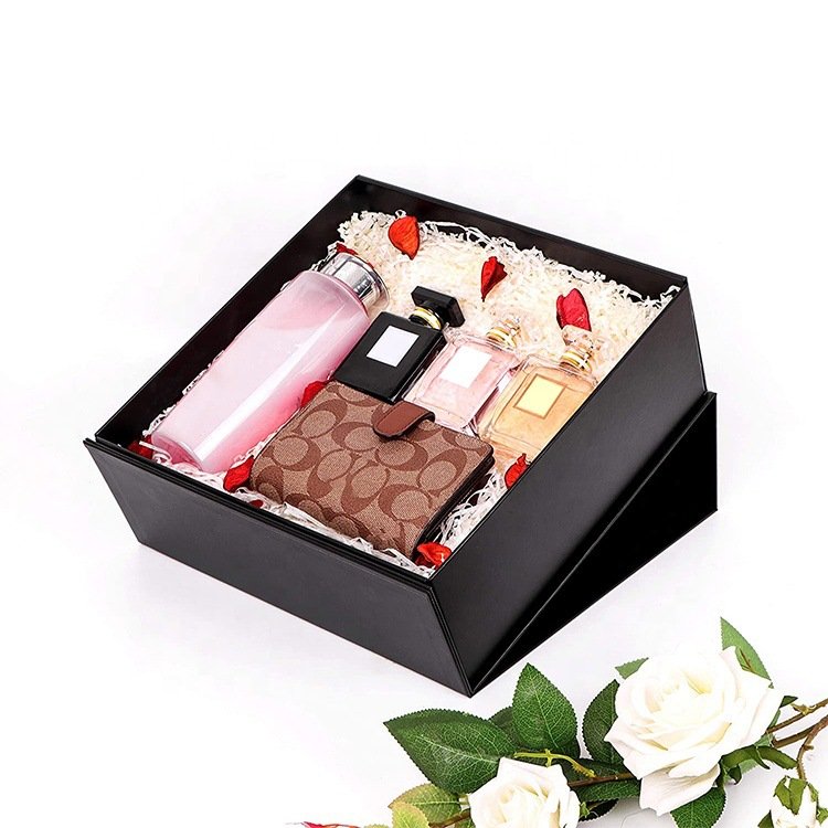 custom logo luxury magnetic folding box gift box with ribbon for skin care product