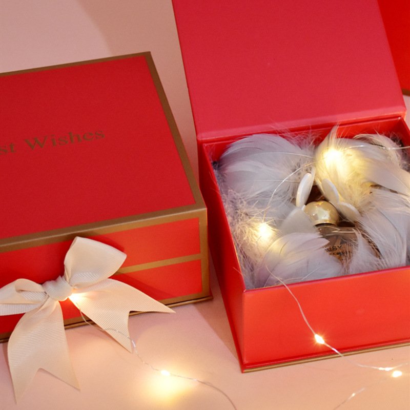 custom logo luxury magnetic folding box gift box with ribbon for skin care product
