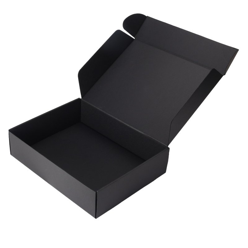 Custom Logo Fashion Matte Gift Box Black Mailer Boxes Cardboard Shipping Box