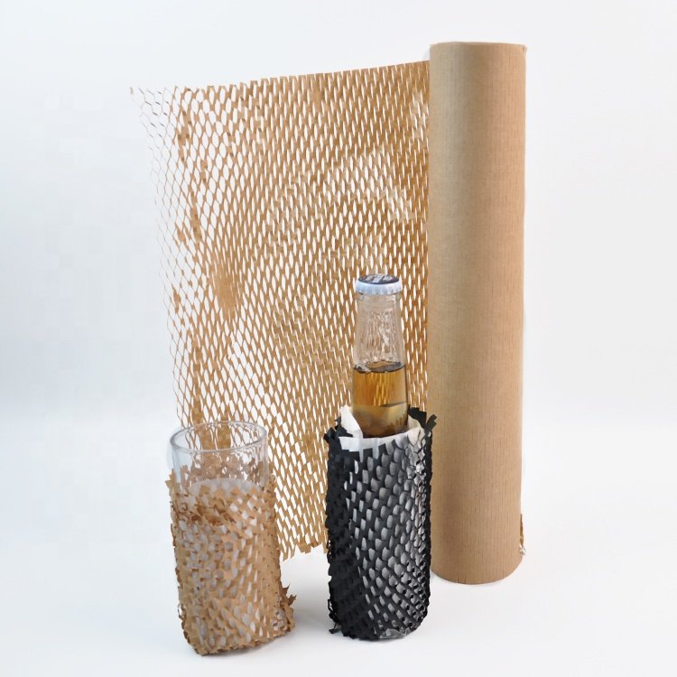 Best quality biodegradable packaging paper kraft dispenser box wrapping Honeycomb Cushioning Wrap
