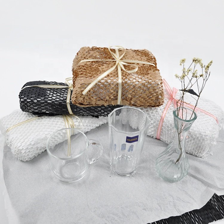 Best quality biodegradable packaging paper kraft dispenser box wrapping Honeycomb Cushioning Wrap