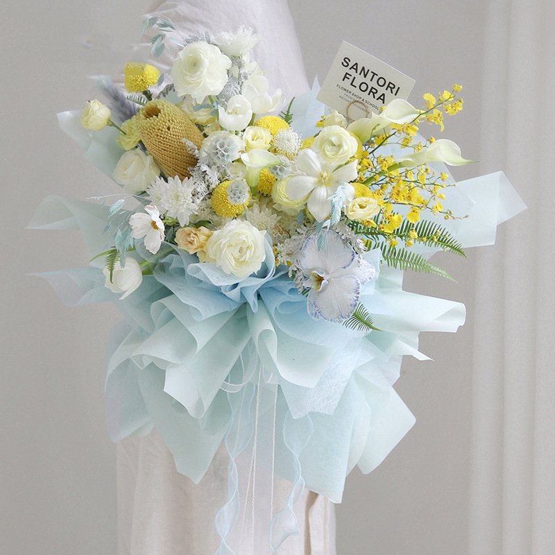 Non-Wonven Korean Cotton Wrapping Paper Waterproof Floral Bouquet Warps Packaging for Florist Supplies Flower Wrapping Paper