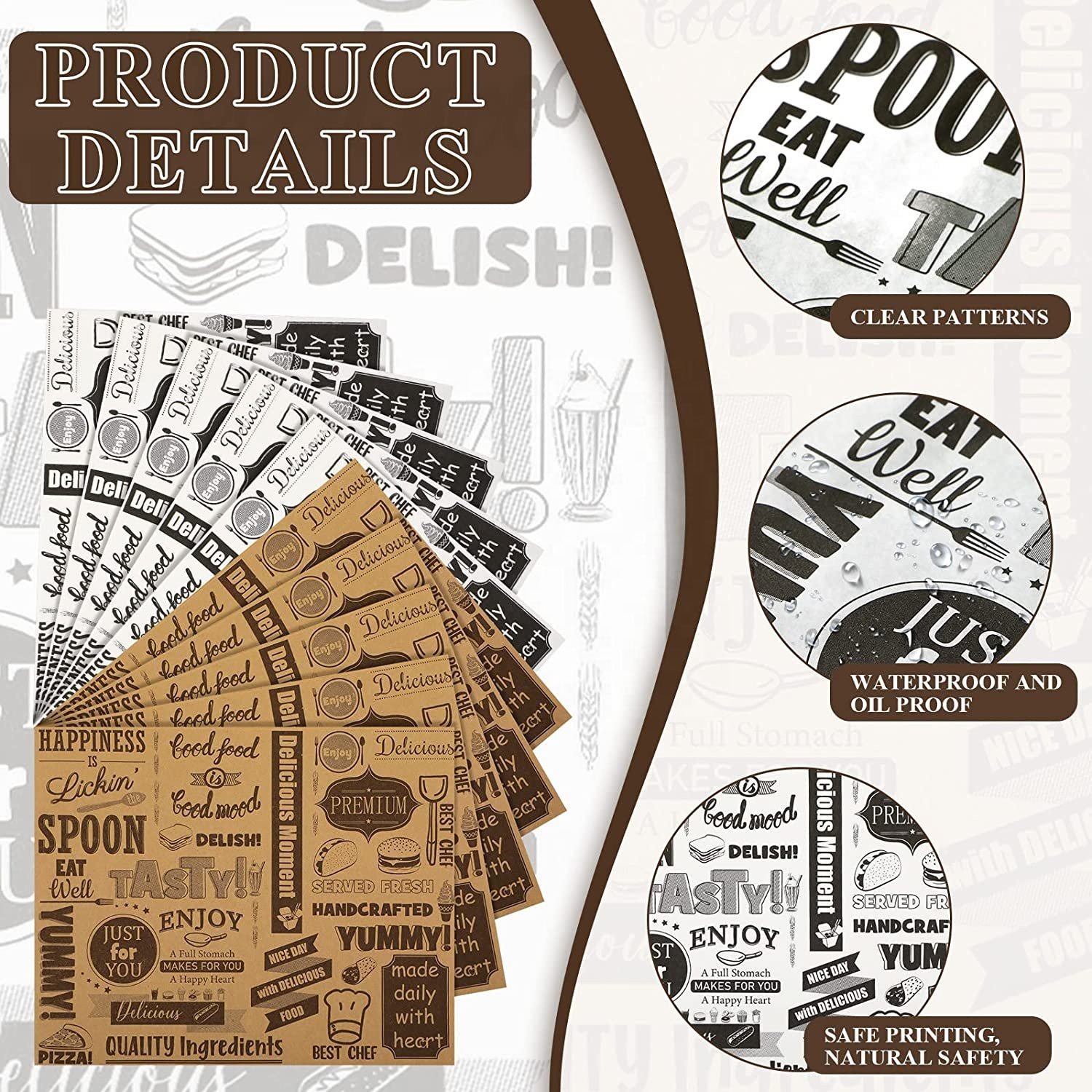 Newsprint Wax Paper Greaseproof Food Packaging Waterproof Wrapping Tissue burger wrapping paper for Hot Dog