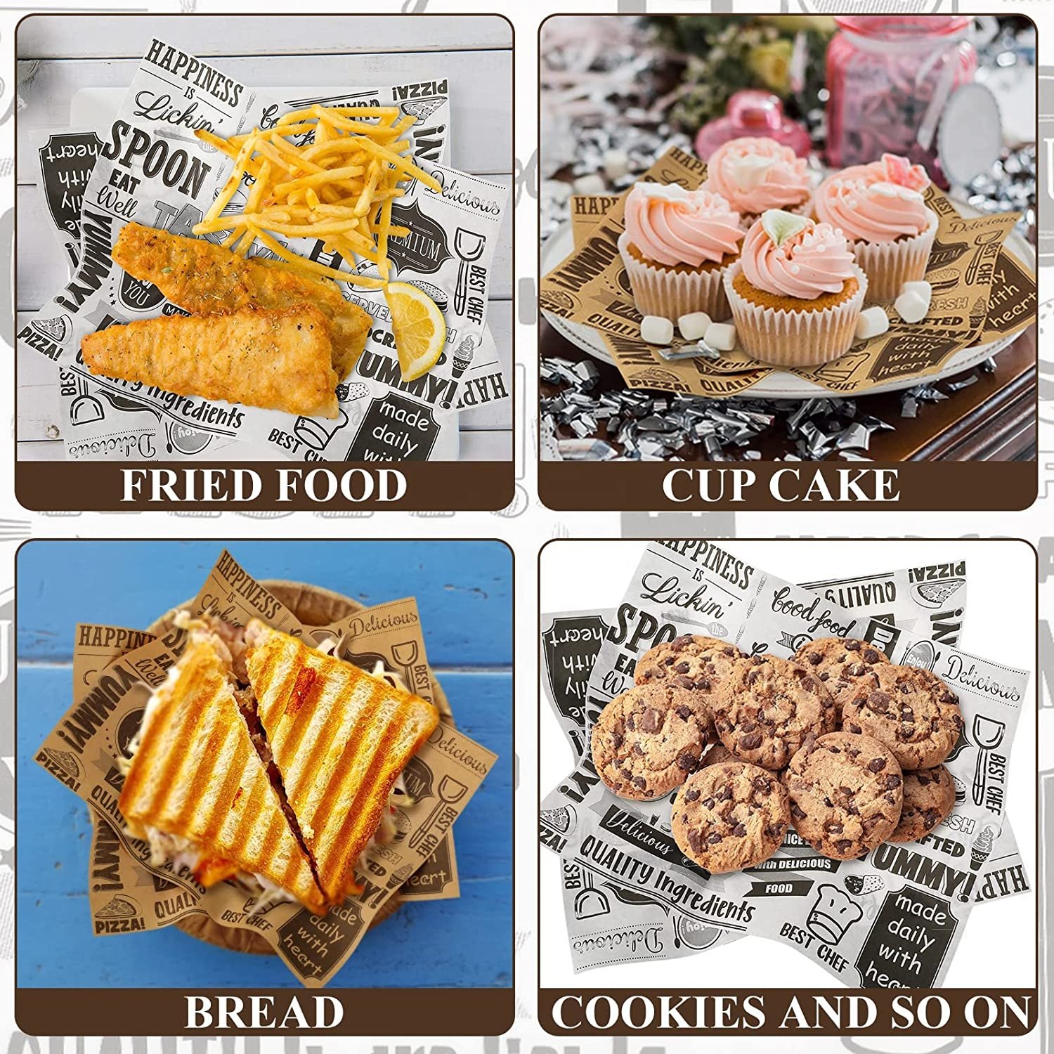 Newsprint Wax Paper Greaseproof Food Packaging Waterproof Wrapping Tissue burger wrapping paper for Hot Dog