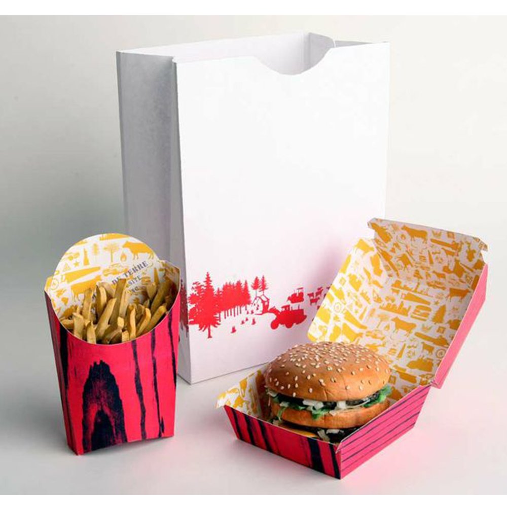 Custom Biodegradable Disposable Takeaway Food Grade Cardboard Hamburger Packaging Paper Burger Box