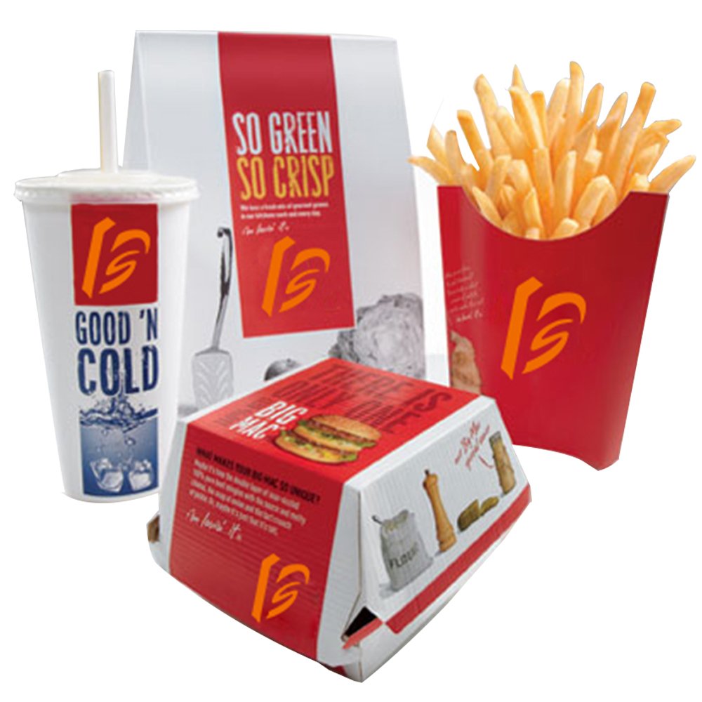 Custom Biodegradable Disposable Takeaway Food Grade Cardboard Hamburger Packaging Paper Burger Box