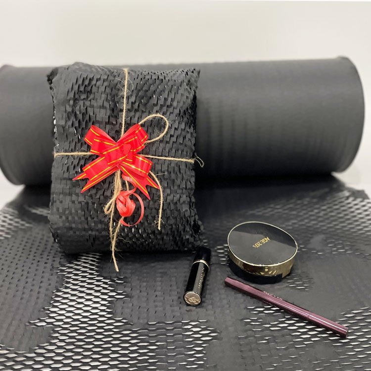 Wholesale Quality Wrapping Paper Roll Black Honeycomb Crepe Cushion Paper