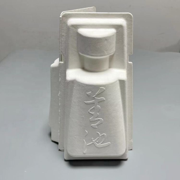 Eco friendly Natural Fiber Plant Paper Pulp Molded Wine Bottle Packaging Box