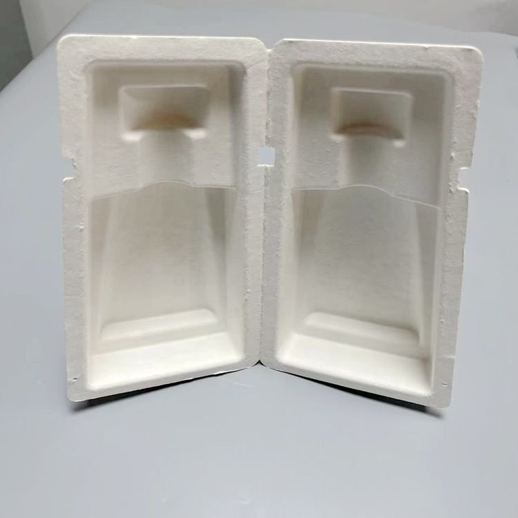 Eco friendly Natural Fiber Plant Paper Pulp Molded Wine Bottle Packaging Box